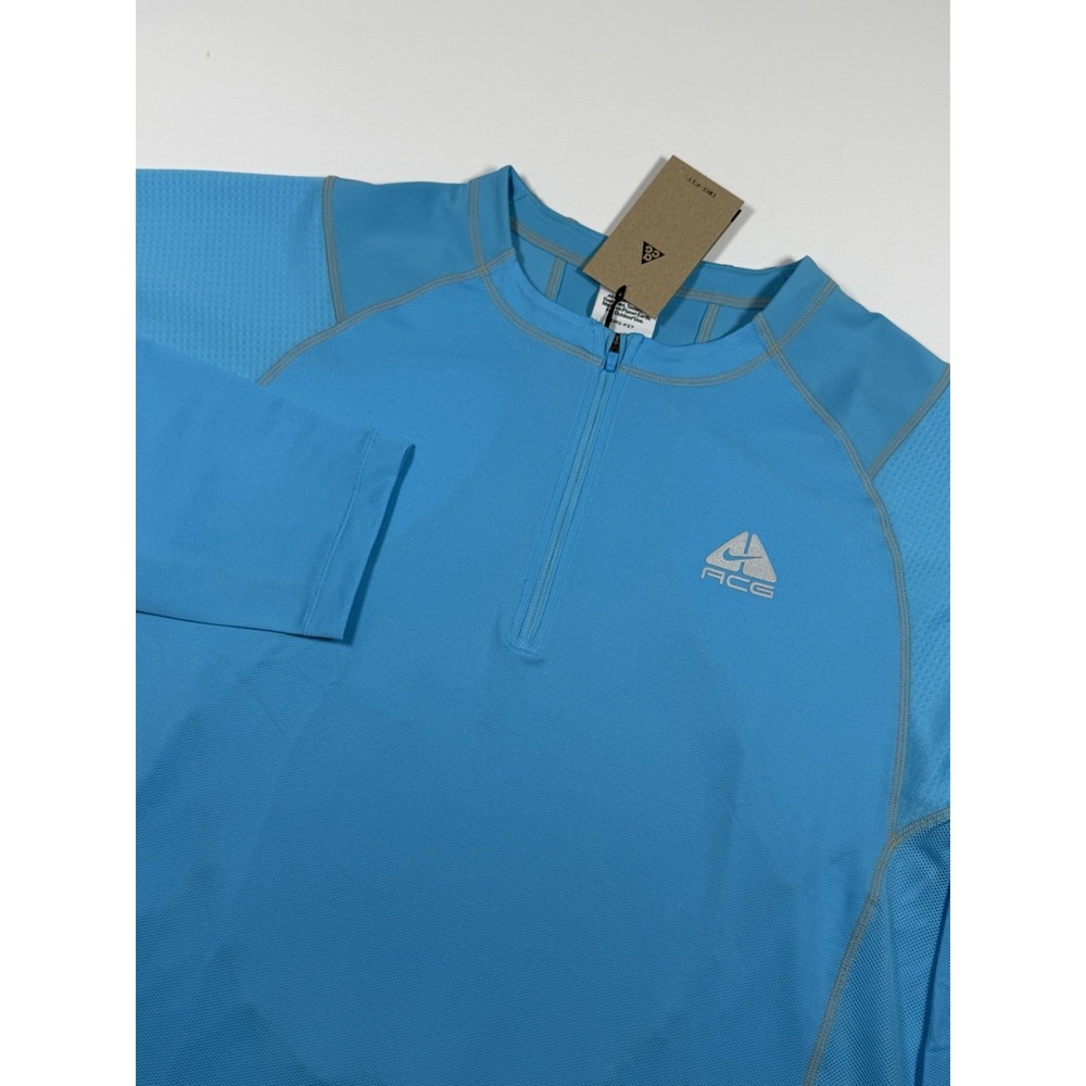 Nike ACG Vault Dri-FIT 1/4 Zip Shirt Mens XXL Blue Long Sleeve Trail IF1004-416